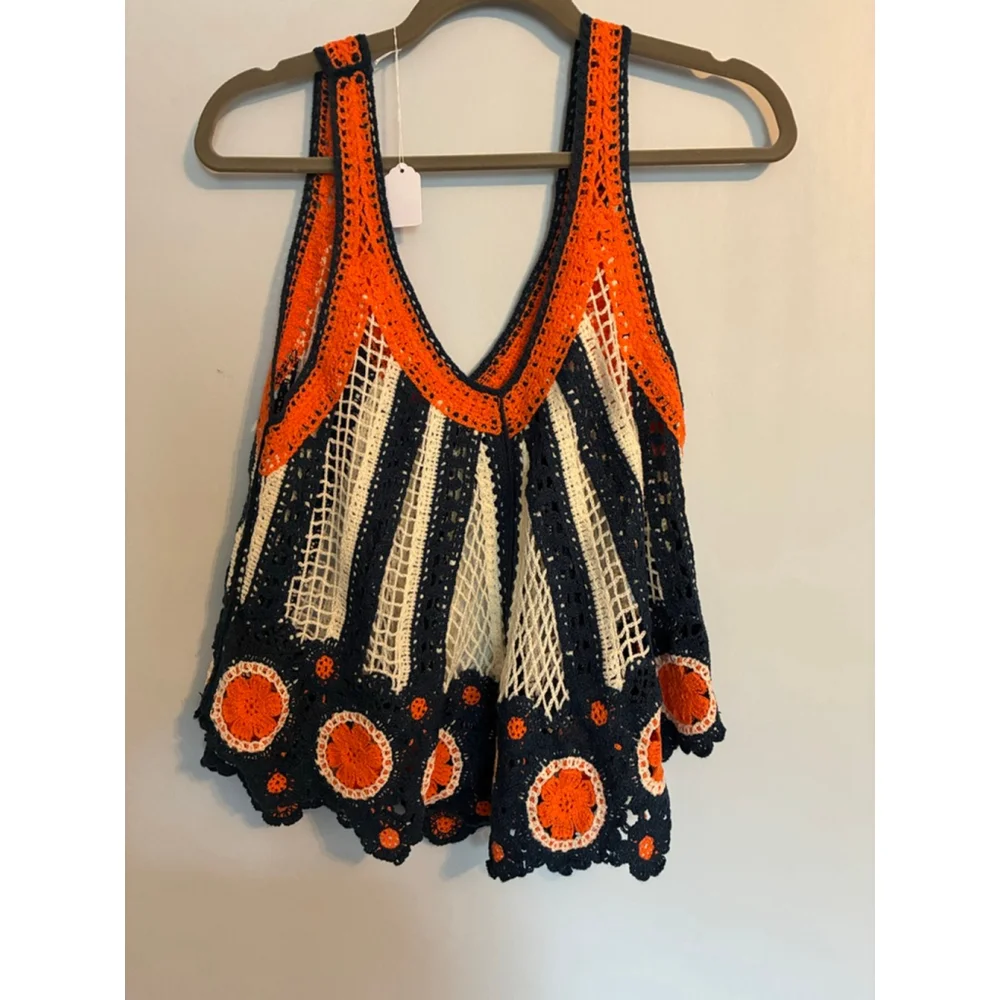 0084 POL ONE Crocheted Tank Top NWT - Picture 4 of 6